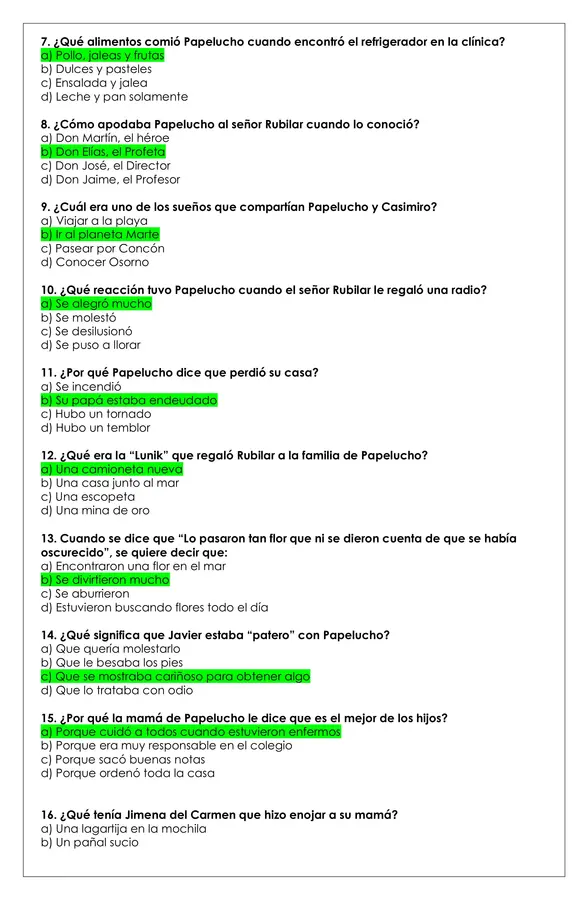 Prueba Lectura - Papelucho en la clínica
