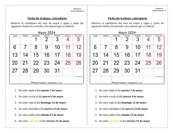 Guía calendario