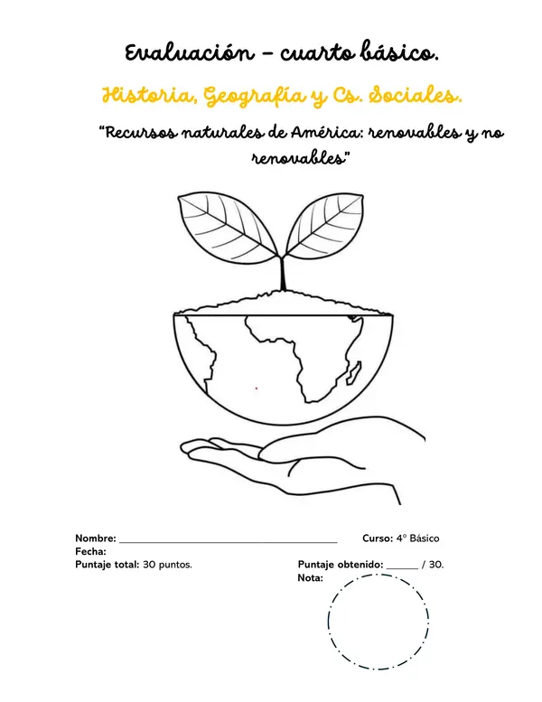 Evaluación “Recursos naturales de América: renovables y no renovables”