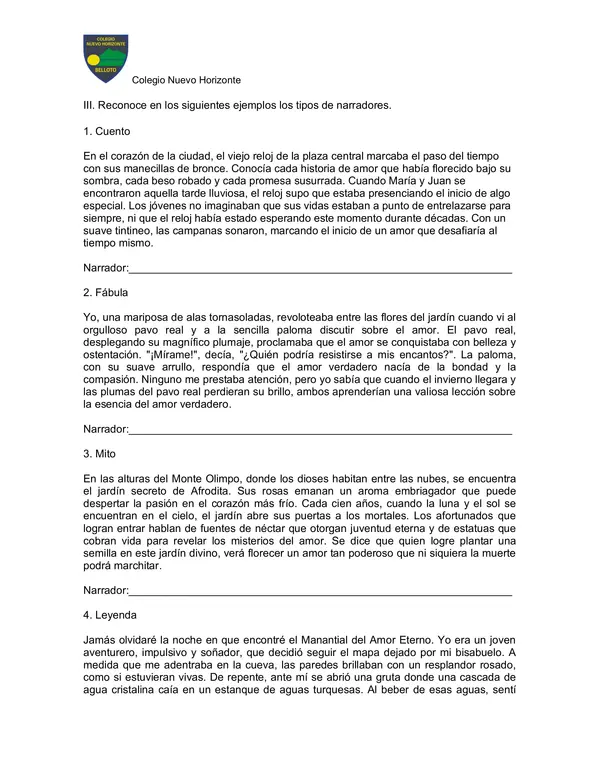 Guía Narradores 7mo/8vo básico