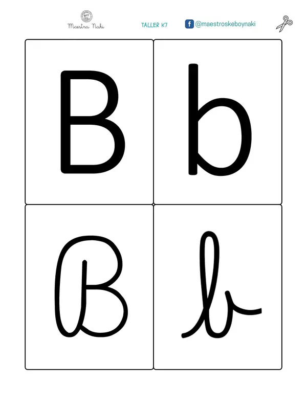 Apoyo visual. Tarjetas letras imprenta y manuscrita. 