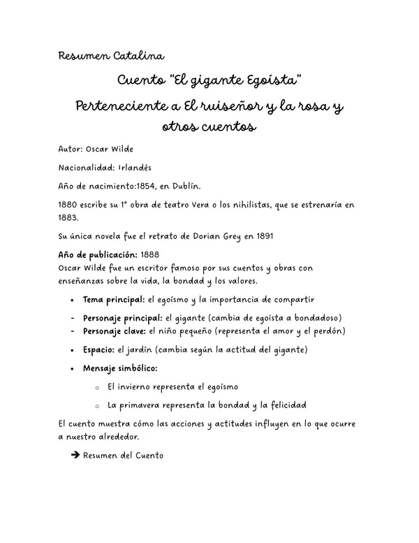 Cuento "El gigante Egoísta"