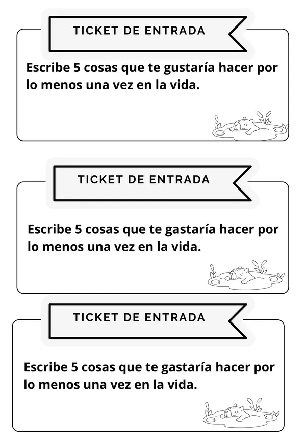 ticket de entrada escritura creativa