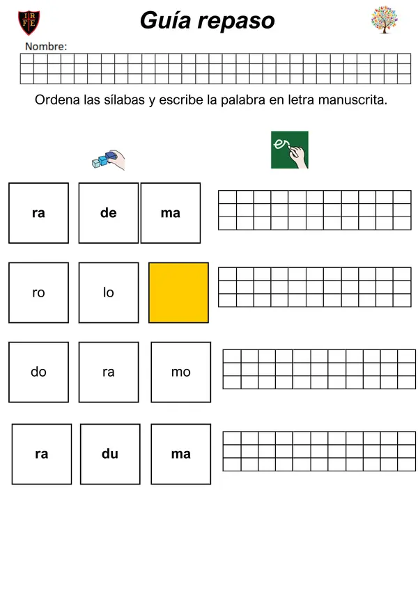 Repaso lecciones Matte Loro, pino, nido  y pato