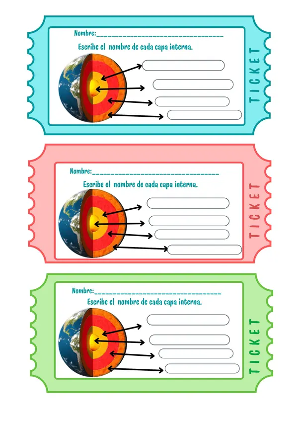 Ticket de capas de la tierra 