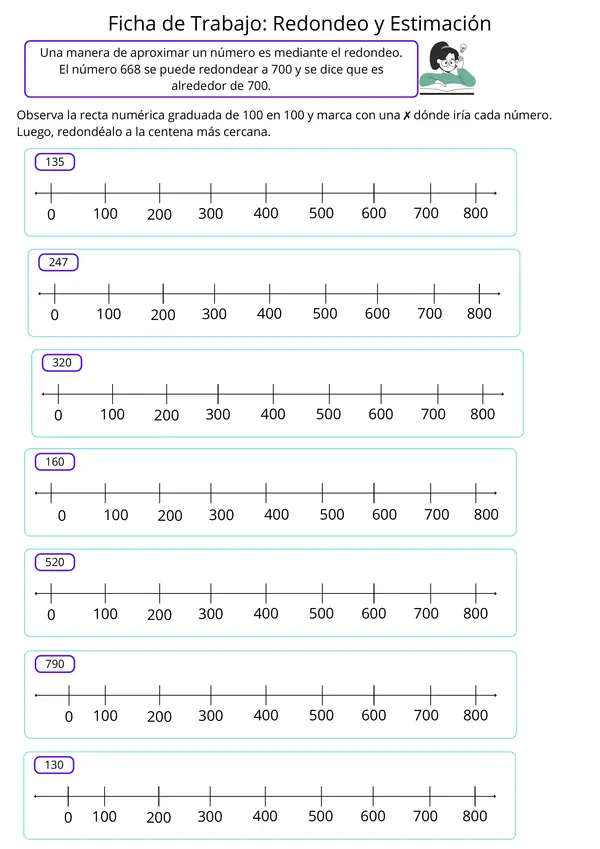 "Redondeo y Estimación" Números hasta 1000