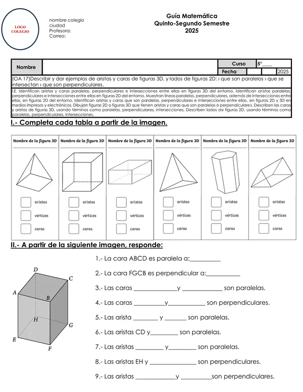 5to matemática paralelas y perpendiculares OA17