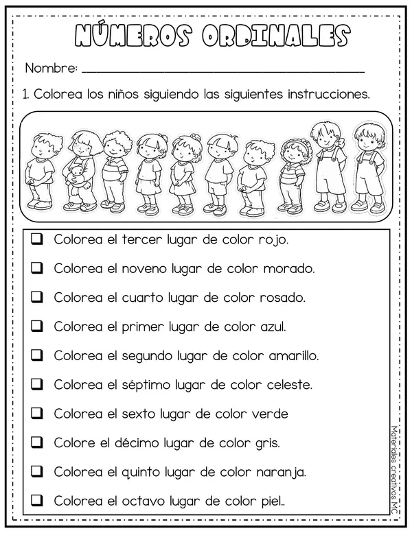 NÚMEROS ORDINALES