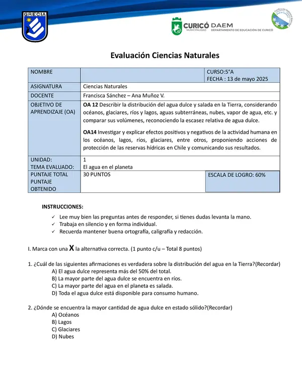 Prueba unidad 1