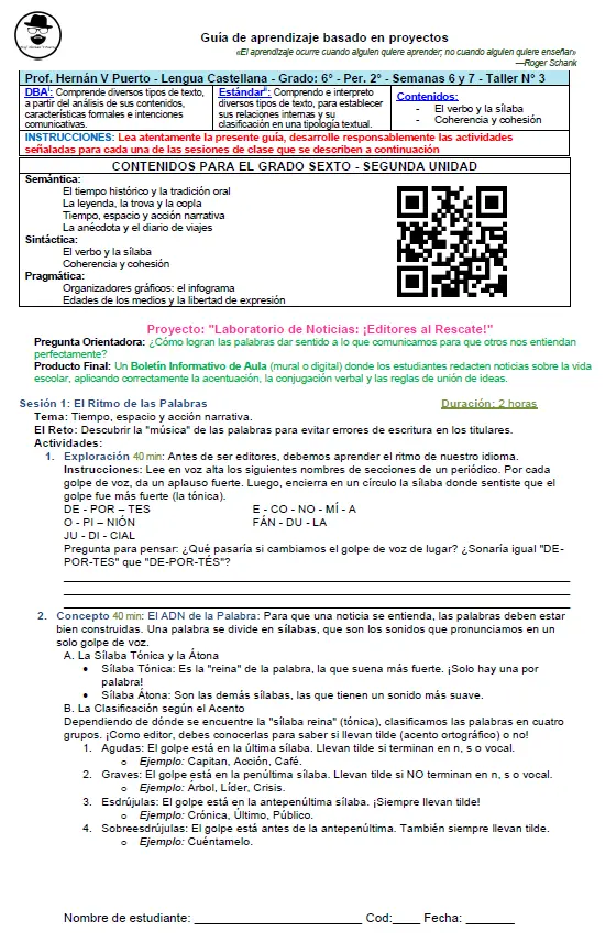06M2SEM6-7 - El verbo y la sílaba, Coherencia y cohesión