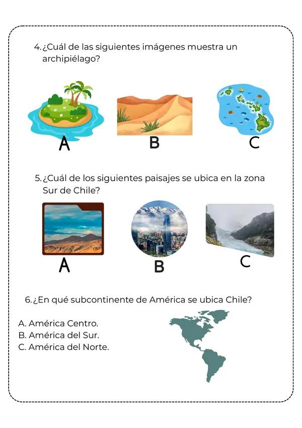 Prueba de geografía segundo años