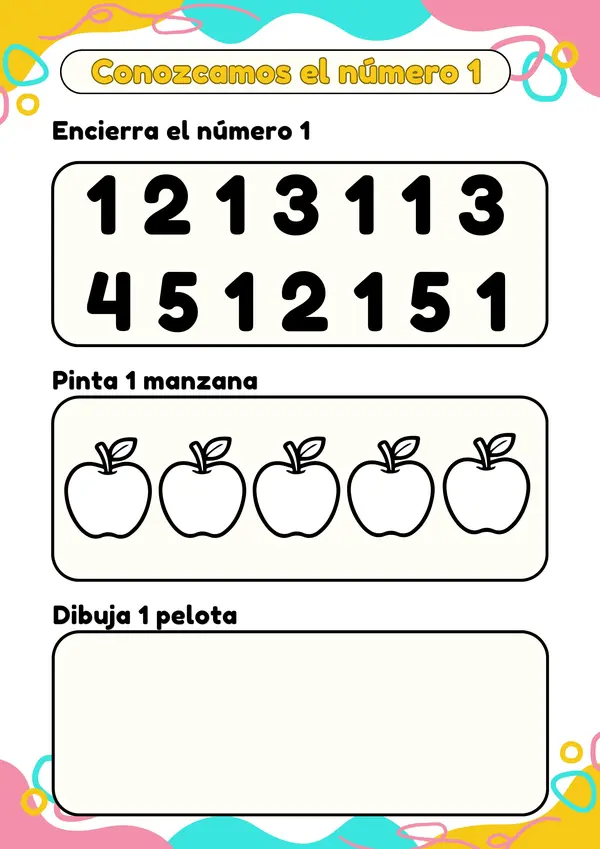 Cuadernillo de actividades: Números del 1 al 5