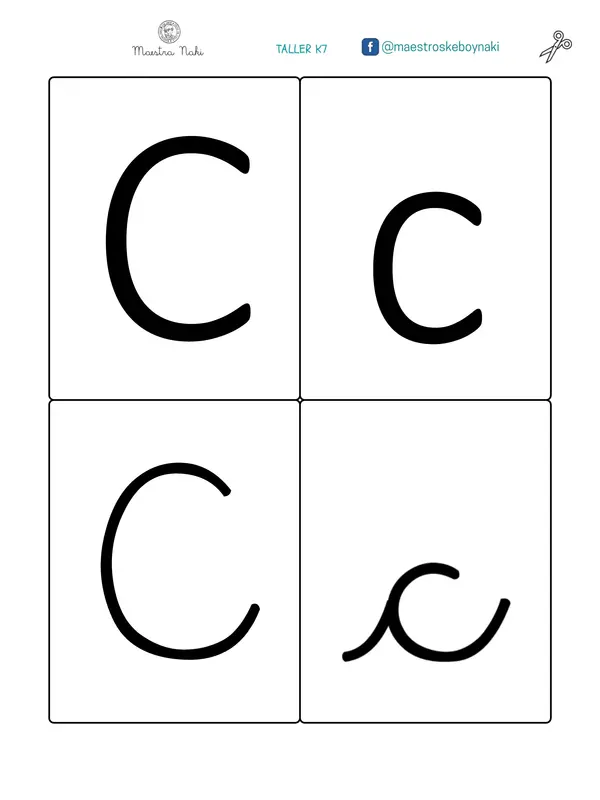 Apoyo visual. Tarjetas letras imprenta y manuscrita. 