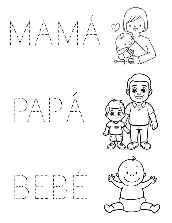 Escritura de los integrantes de la familia 