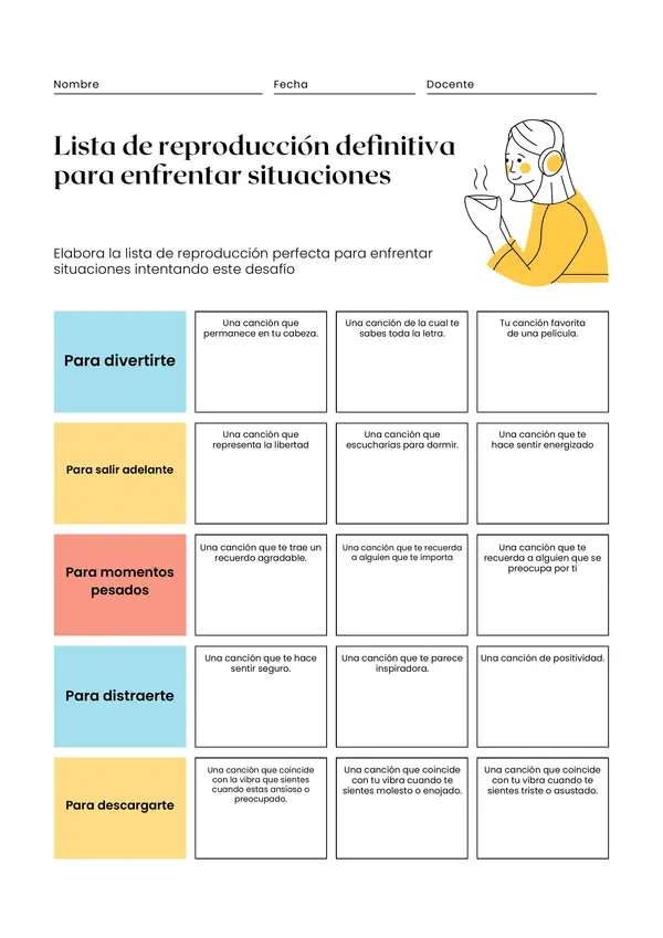 Lista de reproducción para enfrentar situaciones