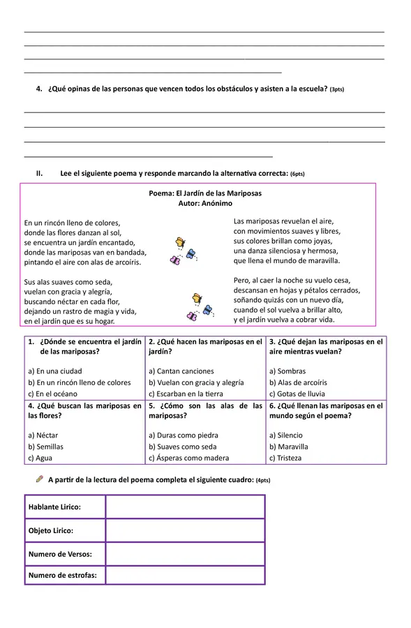 Comprensión Lectora 6to Básico