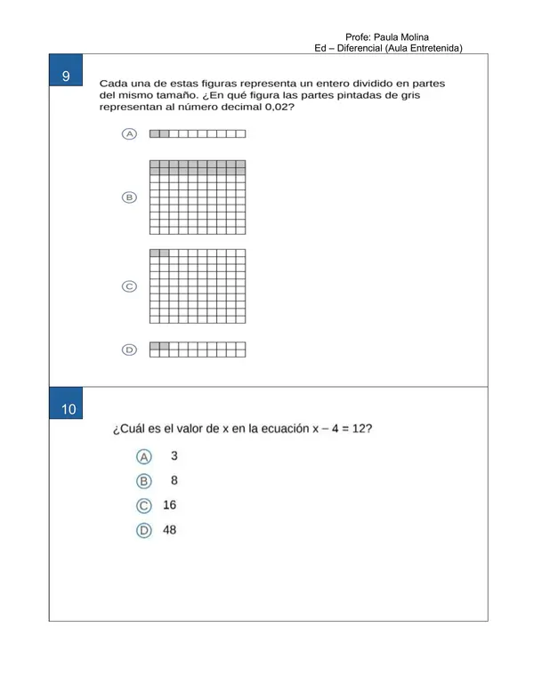Ensayo SIMCE N°1 de Matemática para 6° Básico 