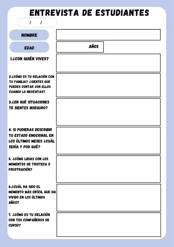 Entrevista para estudiantes y apoderados