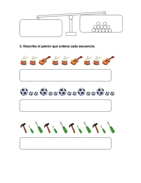 Guía "Igualdad, desigualdad, Patrones" Primer año