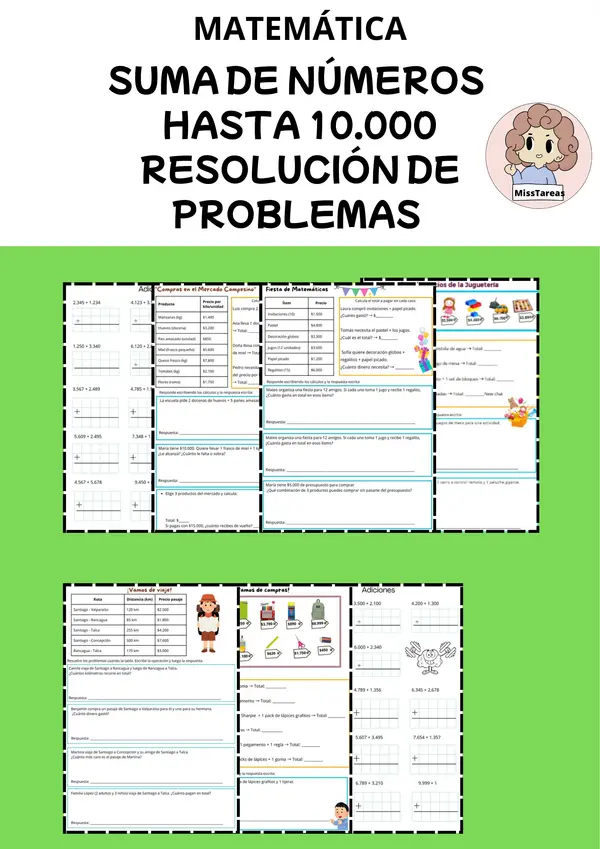 Sumas y resolución de problemas hasta 10.000