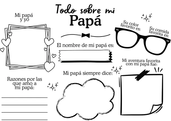 Todo sobre mi Papá – Ficha imprimible 
