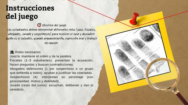 ¿Quién es el culpable? juego educativo