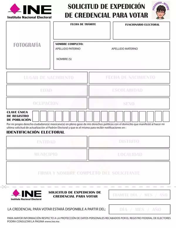 INE PARA NIÑOS - CREDENCIAL DE ELECTOR 