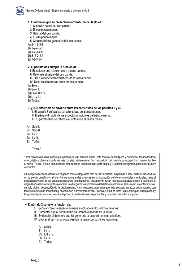 Guía comprensión lectora, segundo medio, habilidad analizar y sintetizar.