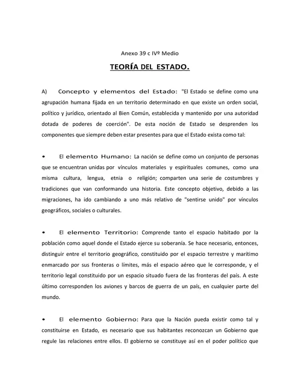 Guia teoria del estado, CUARTO MEDIO, HISTORIA