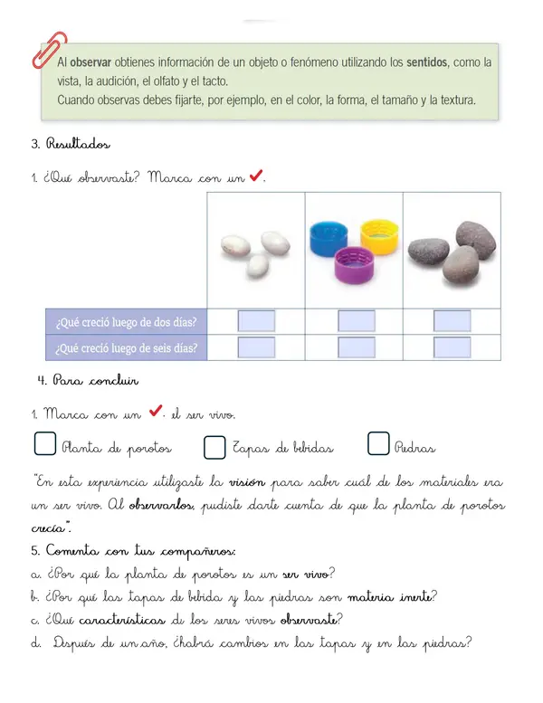 Actividades y experimentos 1° básico "Los animales son seres vivos"