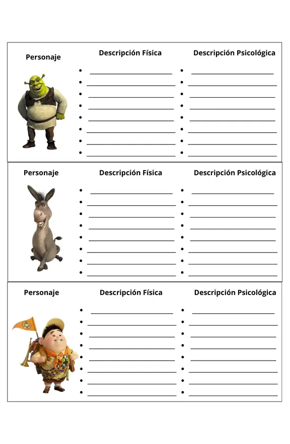 FICHAS DESCRIPCION PERSONAJES