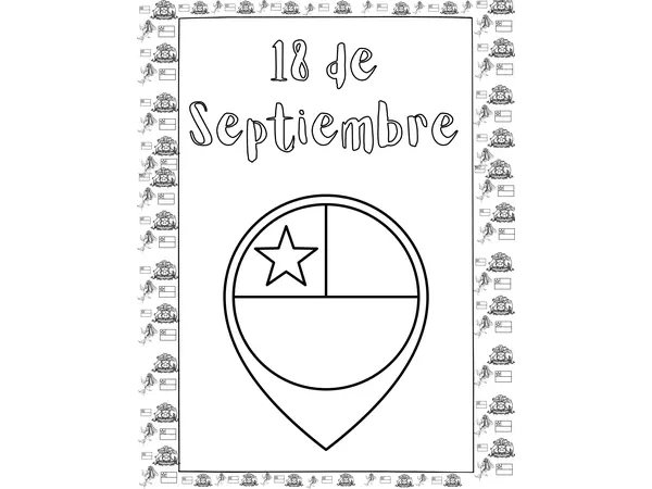 18 de septiembre Chile-colorear 