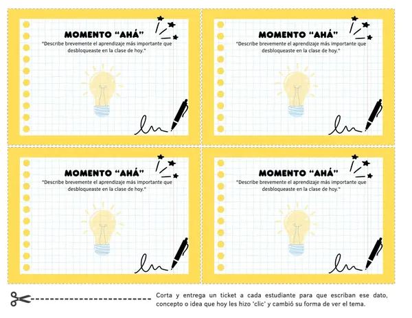 El Ticket del Momento ¡AHÁ!: Capturando el aprendizaje real