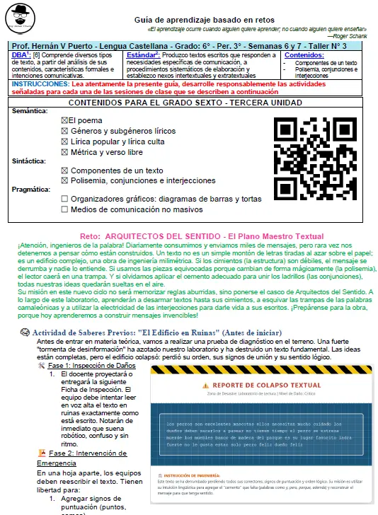 06M3SEM6-7, Componentes de un texto, polisemia, conjunciones, interjecciones
