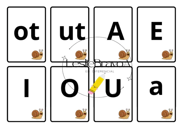 🐌 Caracoles Hambrientos | Juego Pedagógico Editable para Trabajar Vocales, Sílabas y Lectura 📚✨