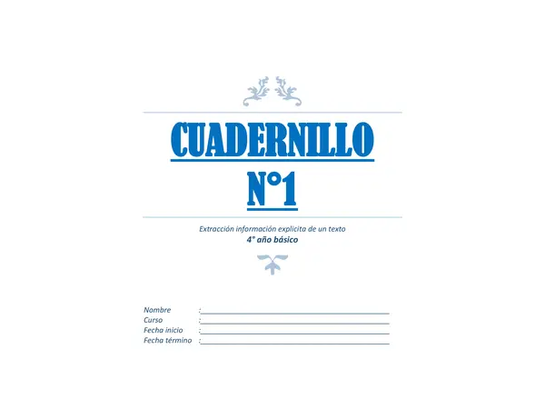 Cuadernillo habilidad de comprensión lectora 1
