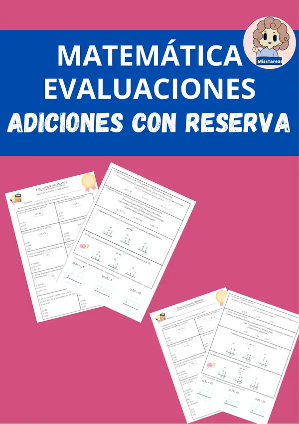 Evaluacion suma con reserva y resultado de 3 dígitos