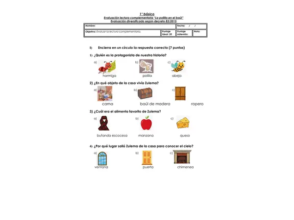 Evaluación la polilla en el Baúl 