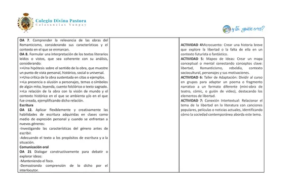 PLANIFICACIÓN PRIMERO MEDIO