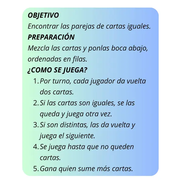 Memorice educación física