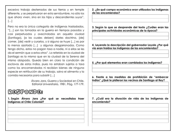 Guía de trabajo - La Encomienda