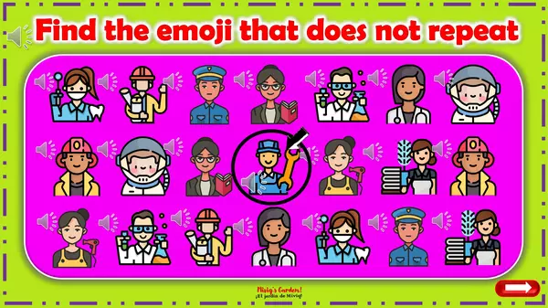 Professions: Find the emoji that does not repeat