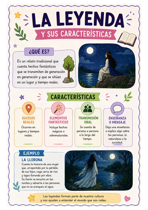  Cartel o Póster educativo: La leyenda