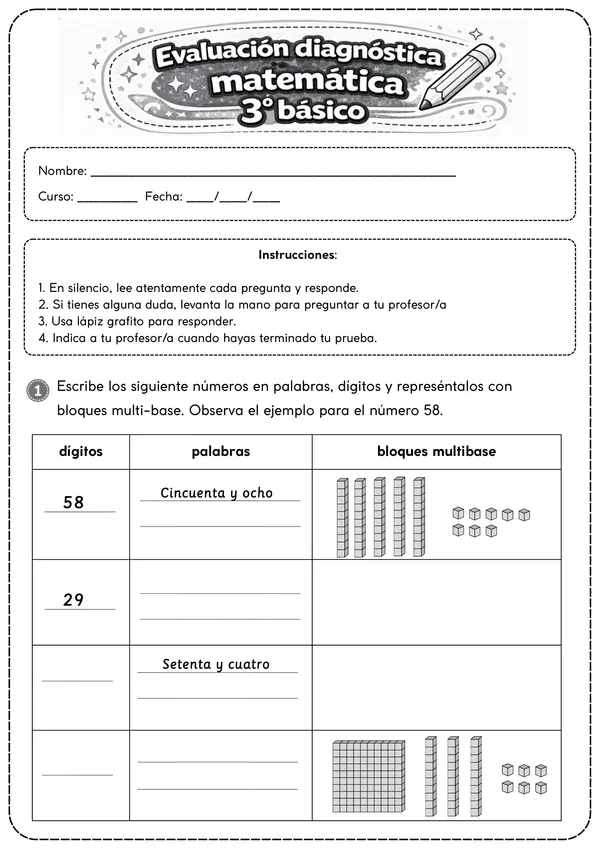 Muestra prueba diagnóstico tercero básico(muestra)