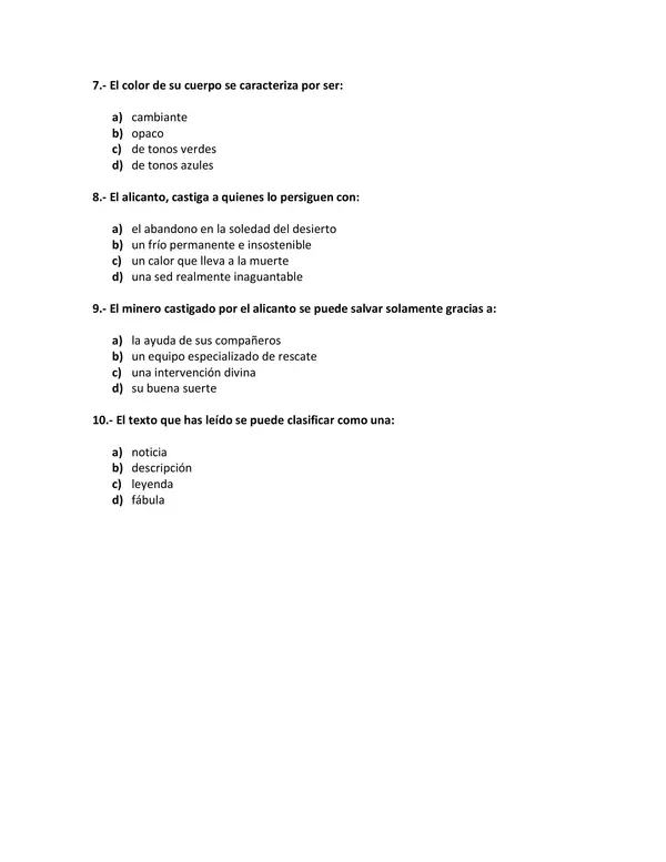 Evaluación mito- leyendas 