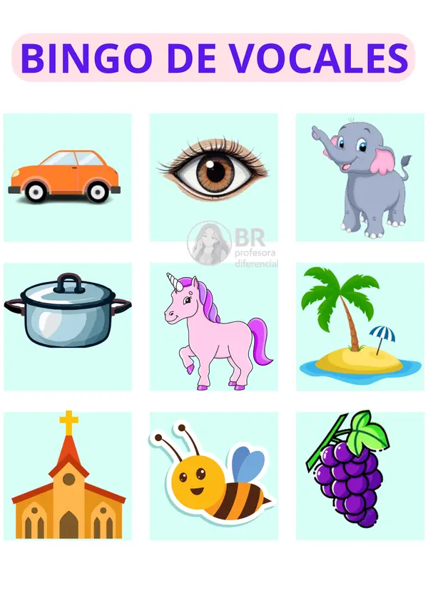 Juego de Vocales: Bingo Interactivo para Conciencia Fonológica