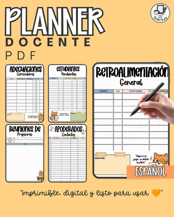 Planner Docente con Milo | Sin Fecha, Todo Nivel | Digital y PDF