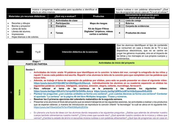 Proyecto Más allá de la Pantalla segundo grado de primaria 