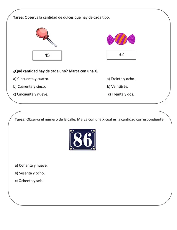 Mini tareas matemática 2° básico