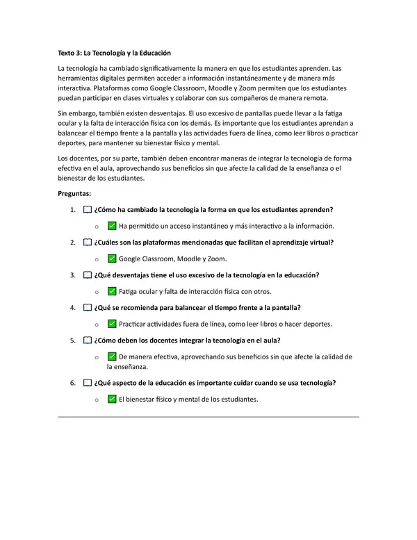 Set de Lecturas comprensivas